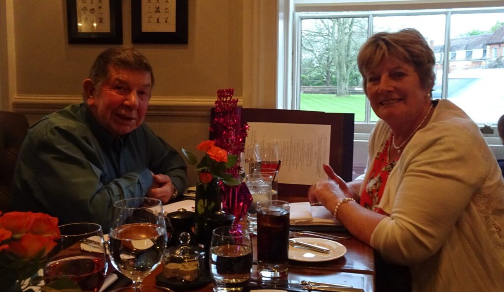 Couple sitting at a table in a pub